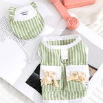 Striped Pet Vest with Bow Pockets