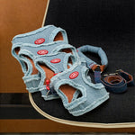 ZalloPaws Denim Pet Harness Set