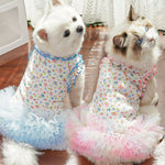 Spring Summer Floral Ruffle Pet Dress
