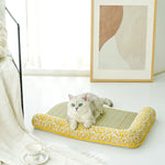 Summer Floral Daisy Rattan Cooling Pet Mat