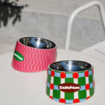 Retro Chic Tilted Stainless Steel Pet Bowl – 15° Angle for Easy Eating