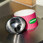 Retro Chic Tilted Stainless Steel Pet Bowl – 15° Angle for Easy Eating