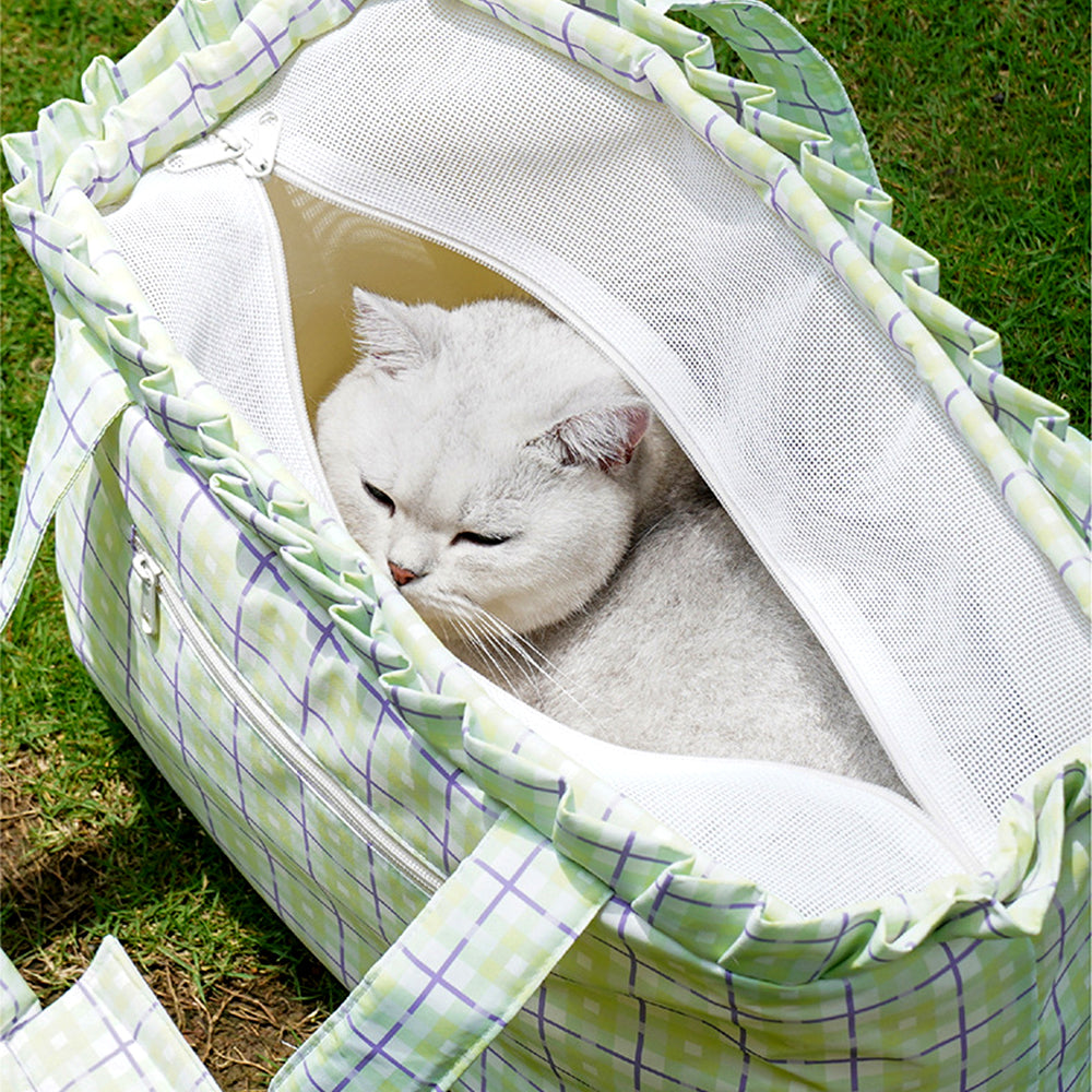 Plaid Pet Travel Tote