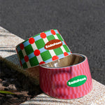 Retro Chic Tilted Stainless Steel Pet Bowl – 15° Angle for Easy Eating