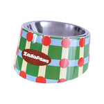 Retro Chic Tilted Stainless Steel Pet Bowl – 15° Angle for Easy Eating