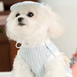 Striped Pet Vest with Bow Pockets