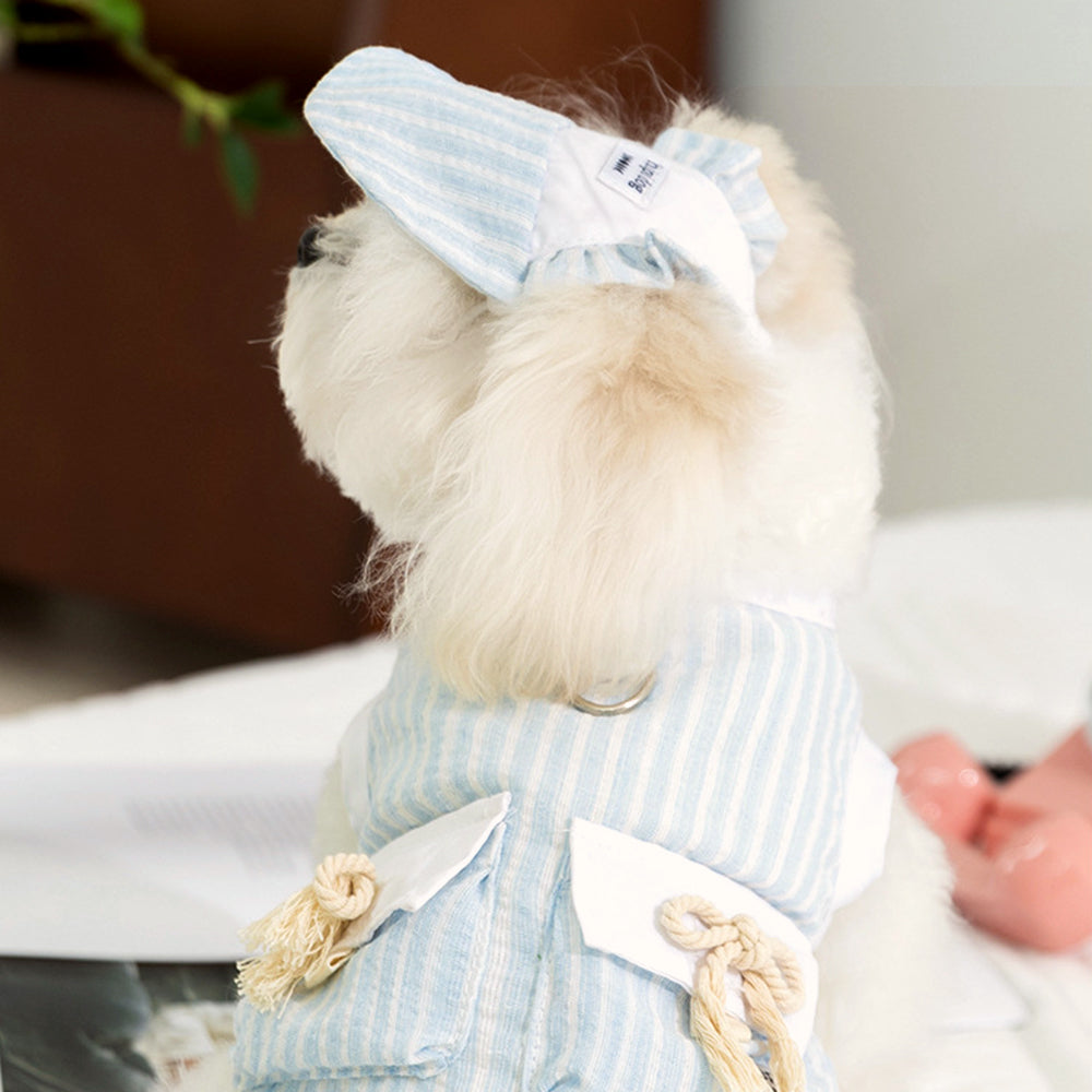Striped Pet Vest with Bow Pockets