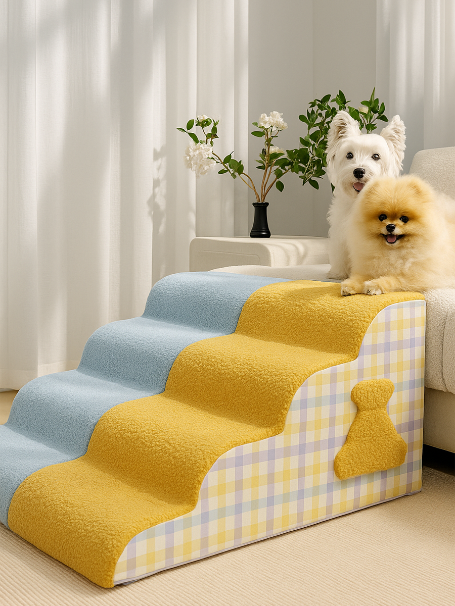 Checkered Cloud Pet Stairs