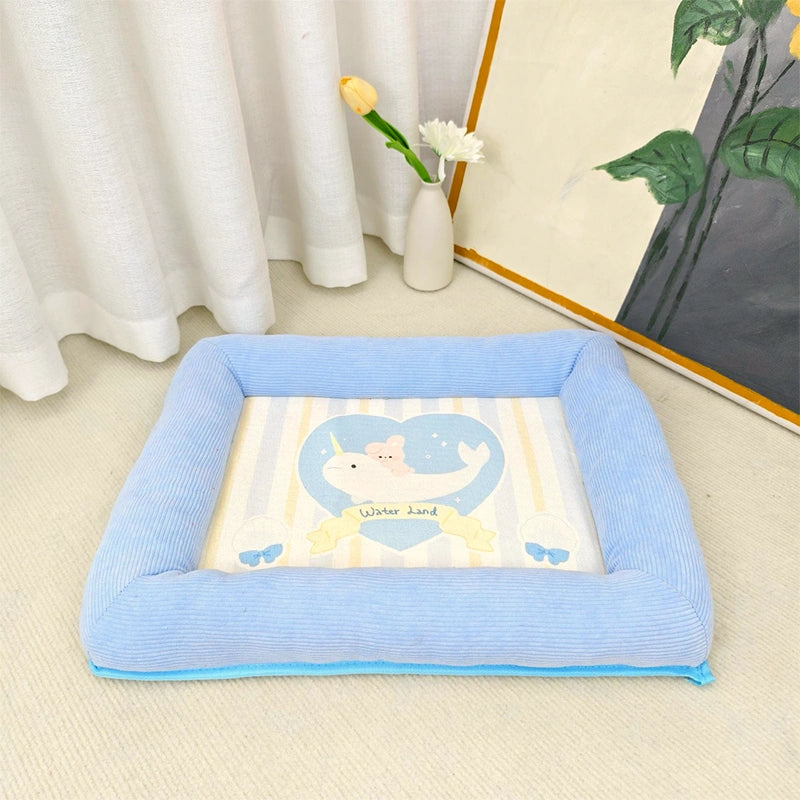 ZalloPaws Summer Cartoon Pet Cooling Bed