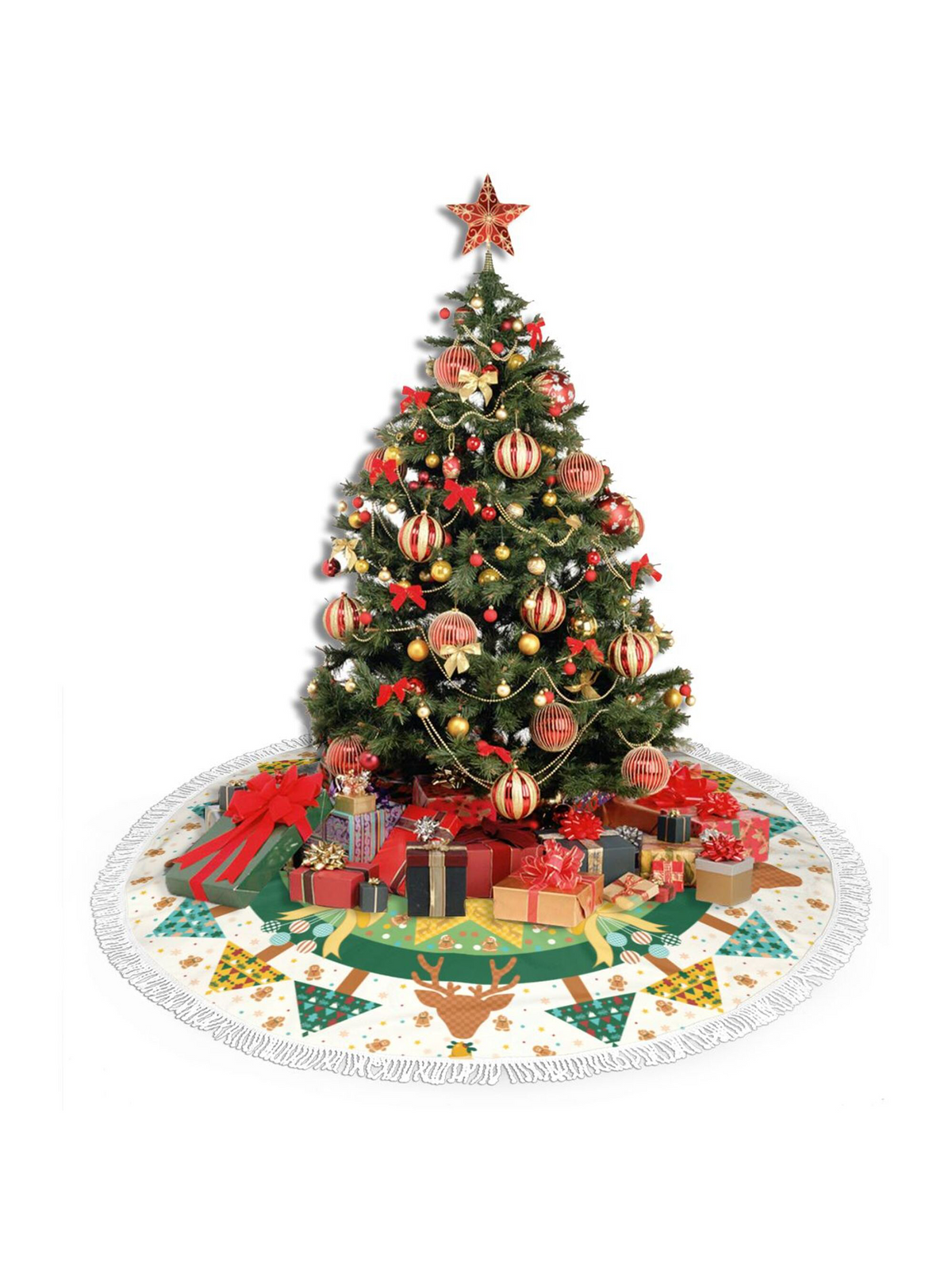 【Christmas Tree Skirt】Holiday Harmony