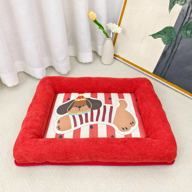 ZalloPaws Summer Cartoon Pet Cooling Bed