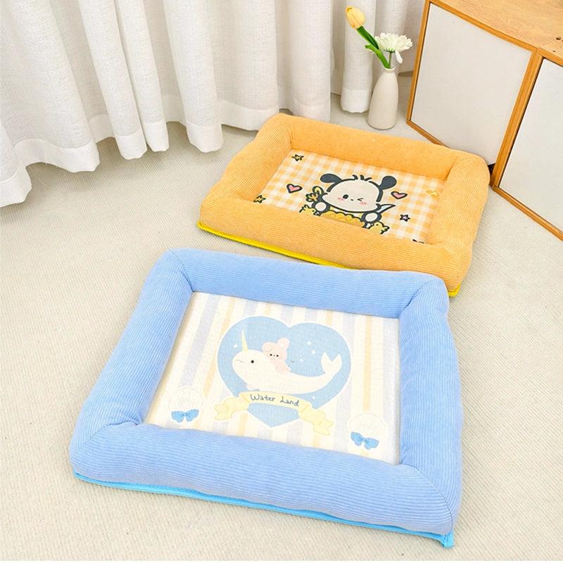 ZalloPaws Summer Cartoon Pet Cooling Bed