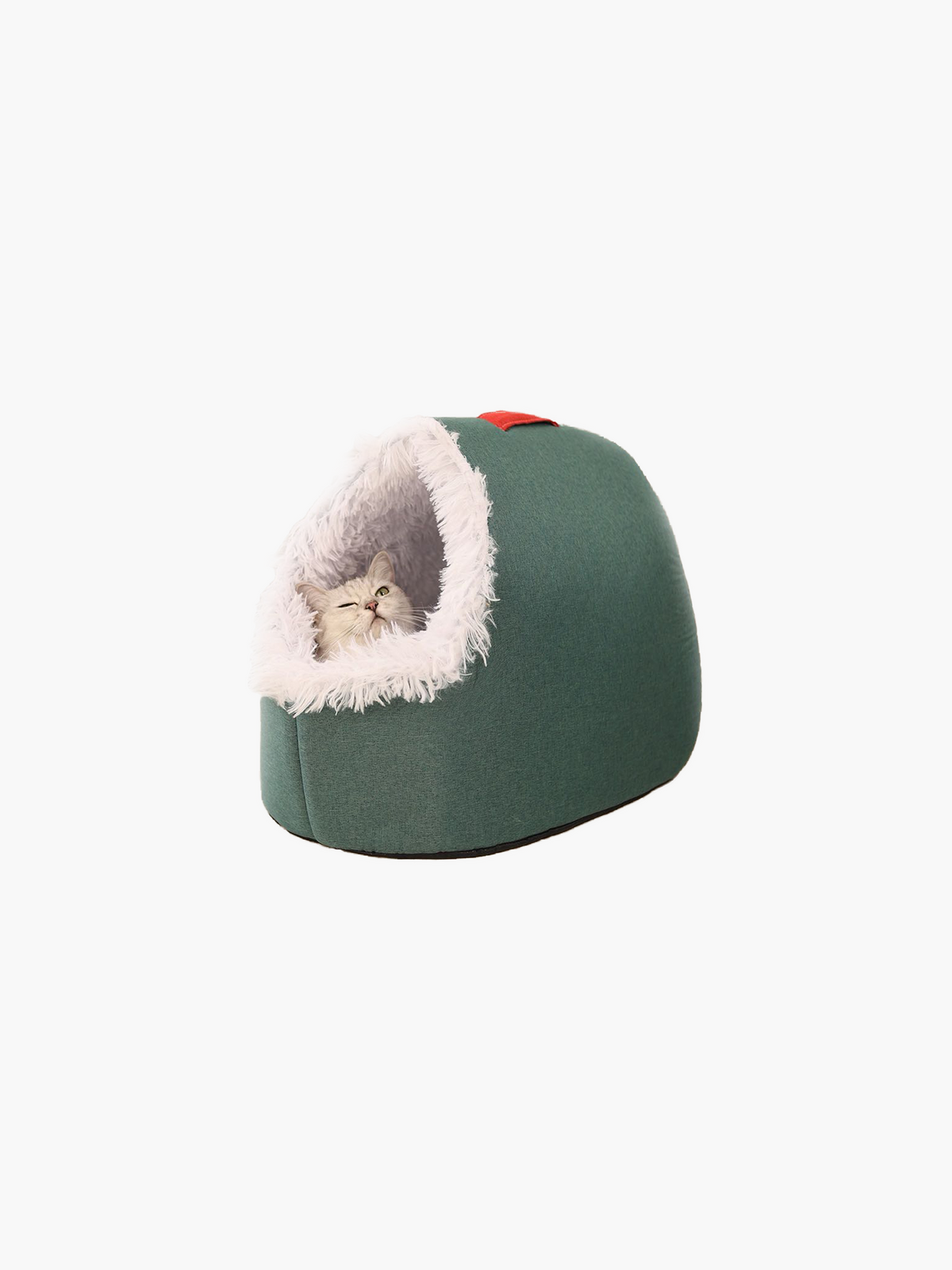 Pet Plush Winter Cave Bed - Green