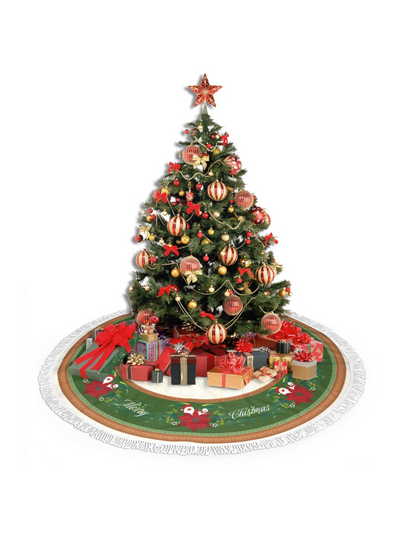 【Christmas Tree Skirt】Festive Bloom