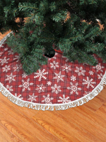 【Christmas Tree Skirt】Plaid Snowfall