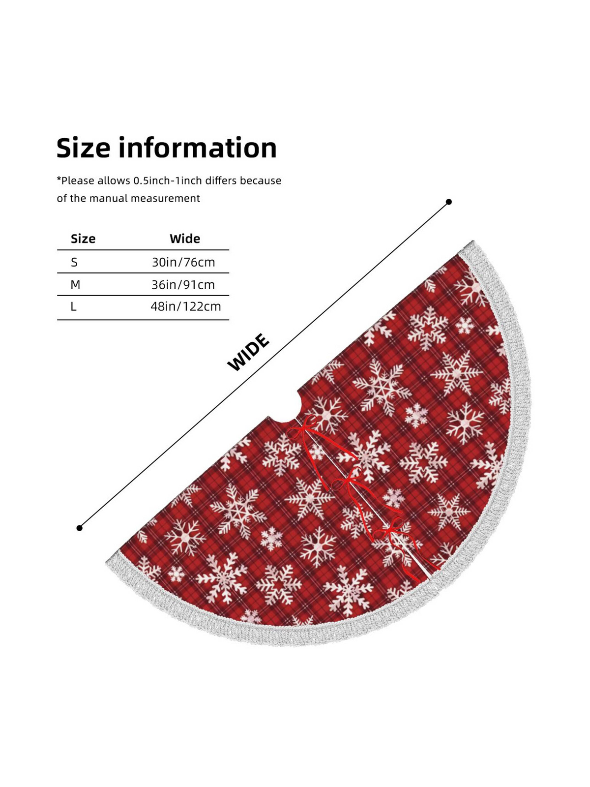 【Christmas Tree Skirt】Plaid Snowfall