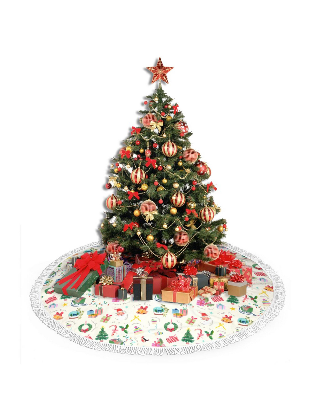 【Christmas Tree Skirt】Frosted Wishes