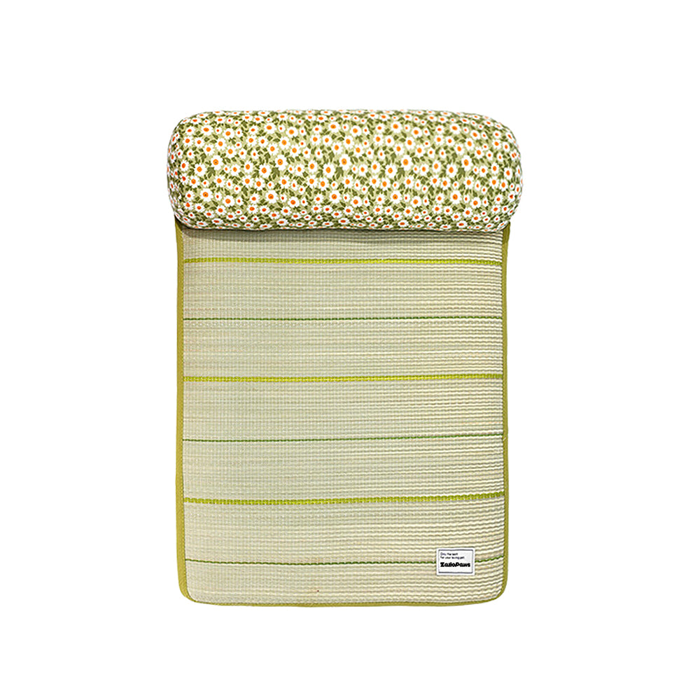 Summer Floral Daisy Rattan Cooling Pet Mat