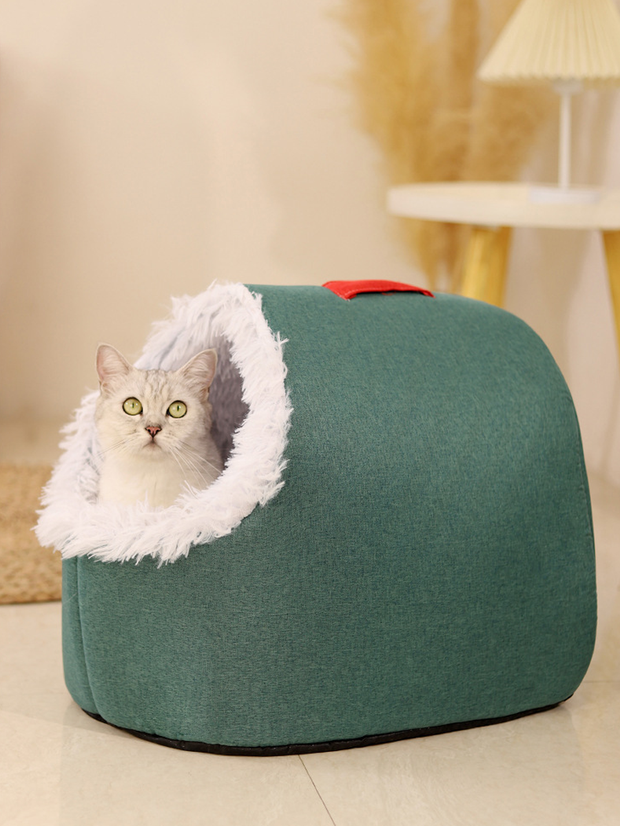 Cozy Winter Cave Pet Bed